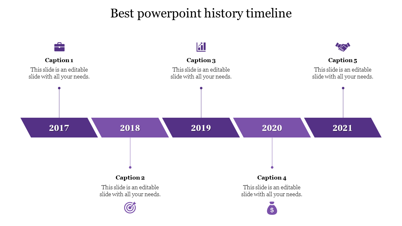 Best powerpoint history timeline-Purple